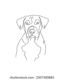 Puppy face line art illustration one line art portrait 