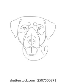 Puppy face line art illustration one line art portrait 