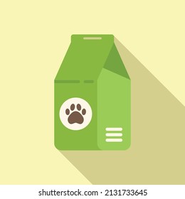 Puppy feed pack icon flat vector. Dog food. Pet animal