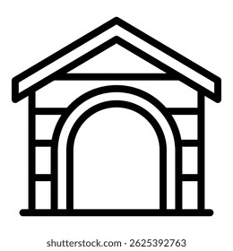 Puppy house icon outline vector. Dog pet. Animal kennel