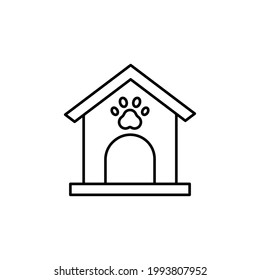 Welpen-Haus Symbol Vektorgrafik Stil. Icon-Design eines Haustierladens. einzeln auf weißem Hintergrund