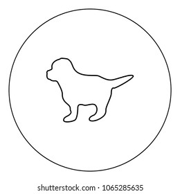 Puppy icon black color in circle