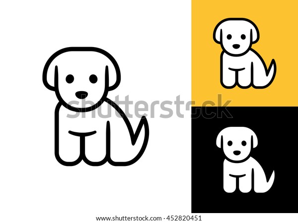 Puppy Icon Isolated On White Black Stock Vector Royalty Free 452820451