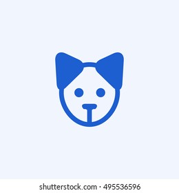 puppy icon, isolated, white background