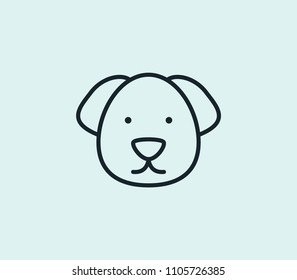 Puppy icon line isolated on clean background. Puppy icon concept drawing icon line in modern style. Vector illustration for your web mobile logo app UI design.