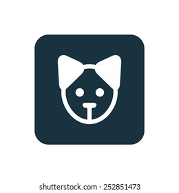puppy icon Rounded squares button, on white background 