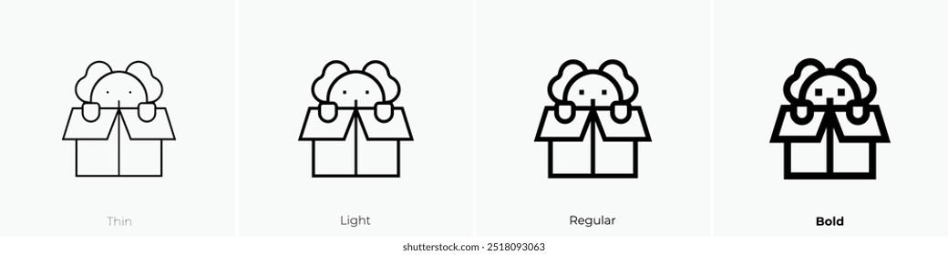 puppy icon. Thin, Light Regular And Bold style design isolated on white background