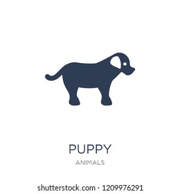puppy icon. Trendy flat vector puppy icon on white background from animals collection, vector illustration can be use for web and mobile, eps10