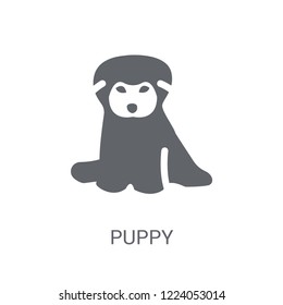 puppy icon. Trendy puppy logo concept on white background from animals collection. Suitable for use on web apps, mobile apps and print media.