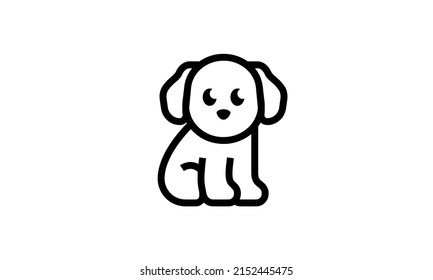 puppy icon vector icon simple perfect pixel outline design with white background good for pet shop