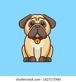 puppy illustration cute outline dog