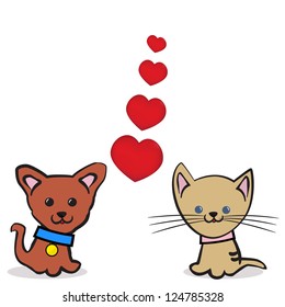 Puppy and kitten