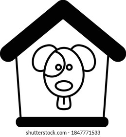 Puppy Living House Concept Vector Icon Design, Cat and Dogs Products supplies Symbol on White Background, Animal Shelter Sign