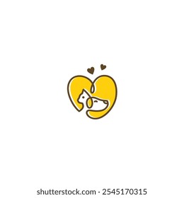 puppy logo design illusion vector