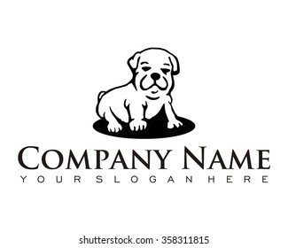 puppy logo icon vector character illustration