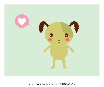 puppy love card vector