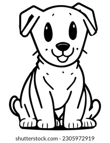 Puppy Love: Embrace Playful Serenity with our Adorable Puppy Outline Coloring Page for Adult Coloring Book Bliss!
