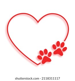 puppy love heart with paw print