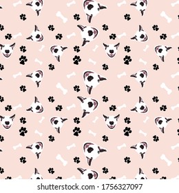 Puppy love seamless pattern placement.