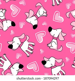 Puppy Love Seamless Pattern Placement.