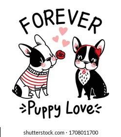 puppy love. vector graphic tees design