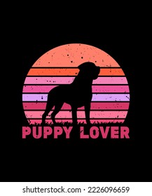 PUPPY LOVER COLORFUL T SHIRT DESIGN