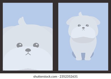 Puppy Maltese ID Photo Vector
