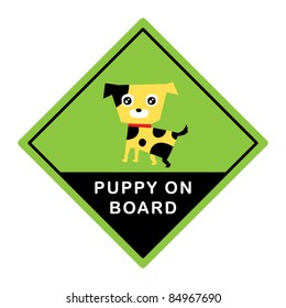 puppy on board sign