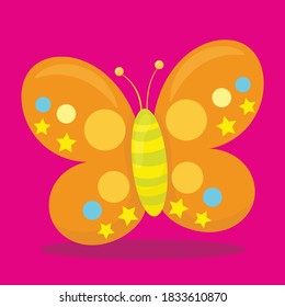 puppy party butterfly design vector illustration
