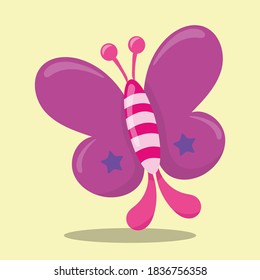 puppy party butterfly design vector illustration