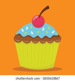 puppy party cake design vector illustration