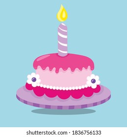 ilustración vectorial de la tarta de la fiesta del pupitre