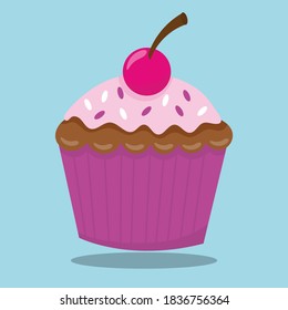 puppy party cupcake design vector illustration