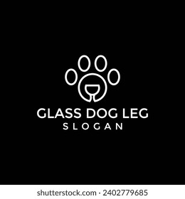 puppy paw and glass logo design