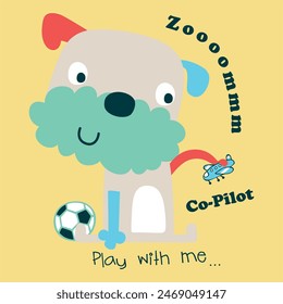 puppy playing like a pilot, awesome dogs, designs used for cards and illustrations