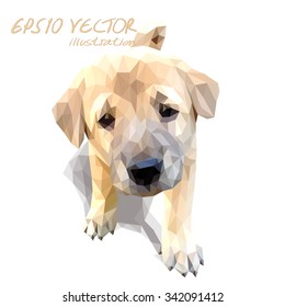 Puppy polygon vector art.
