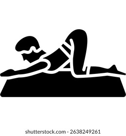 Puppy Pose Icon Glyph Vector Illustration