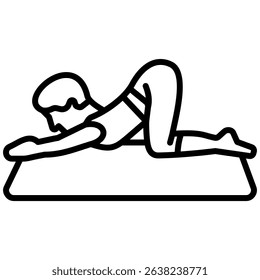Puppy Pose Icon Line Vector Illustration