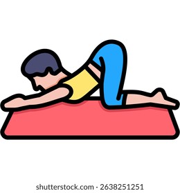 Puppy Pose Icon Lineal Color Vector Illustration
