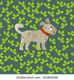puppy , prairie clover , pattern, vector
