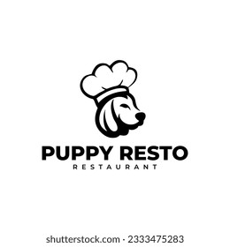 puppy resto logo design, clean, clear, modern and sophisticated, represents service, dedication and professionalism
