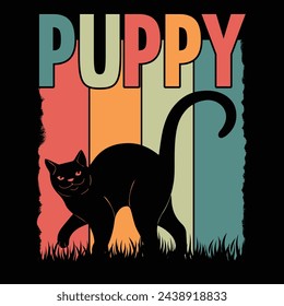 Puppy retro vintage t shirt design