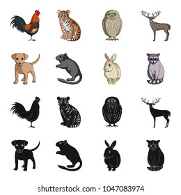 Puppy, rodent, rabbit and other animal species.Animals set collection icons in black,cartoon style vector symbol stock illustration web.