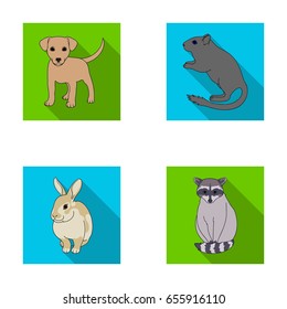 Puppy, rodent, rabbit and other animal species.Animals set collection icons in flat style vector symbol stock illustration web.