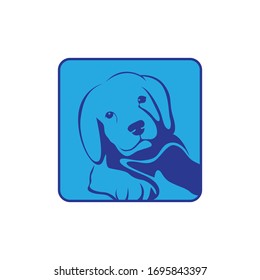 puppy rounded square modern app icon symbol for pet services