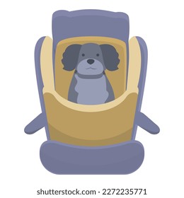 Puppy seat icon cartoon vector. Dog travel. Auto drive