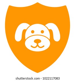 Puppy Shield flat vector pictogram. An isolated illustration on a white background.