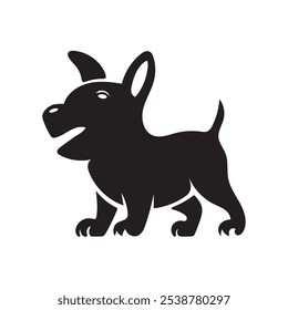 Diseño de arte de Ilustración vectorial de silueta de perro. Icono y logotipo del perro