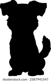 Puppy silhouette illustration vector design.
