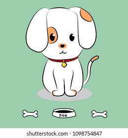 puppy sitting with bone icon